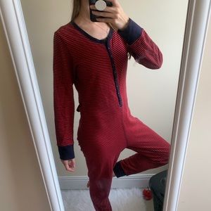 Navy & Red Striped Onesie